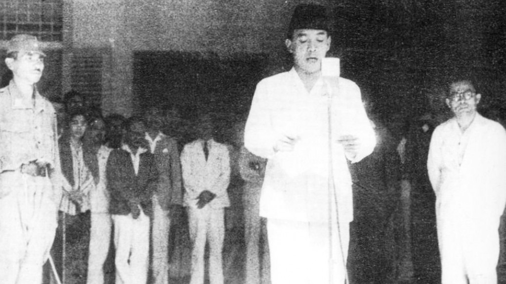 Sukarno verklaard onafhankelijkheid Indonesië.