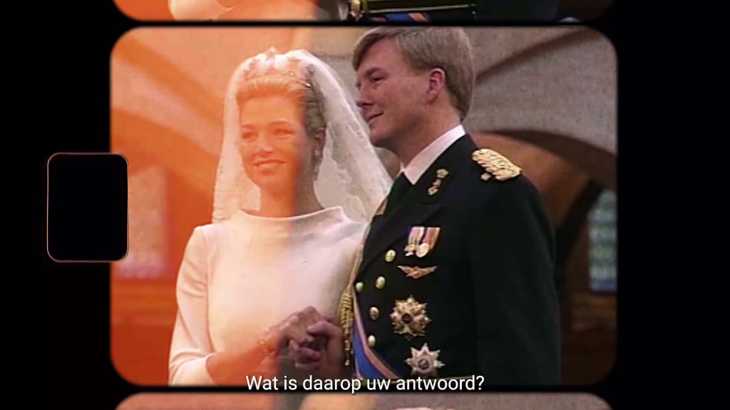 Shot uit archiefbeeld: Huwelijk Koning Willem-Alexander en Koningin Máxima met ondertiteling "wat is daarop uw antwoord"?