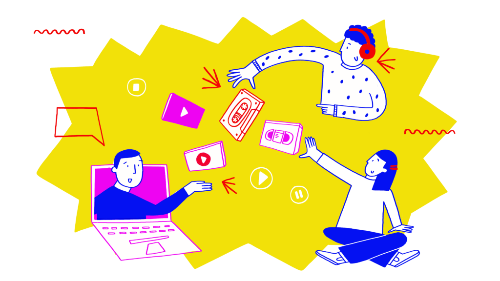 Grafische afbeeldingen van mensen en digitale cultuur 