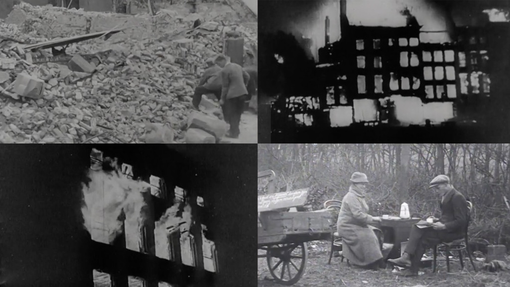 Vier afbeeldingen die de woningnood in Nederland in de 20e eeuw laten zien.