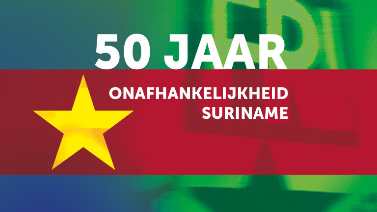 Afbeelding ter promotie van 50 jaar onafhankelijkheid Suriname bij Beeld & Geluid
