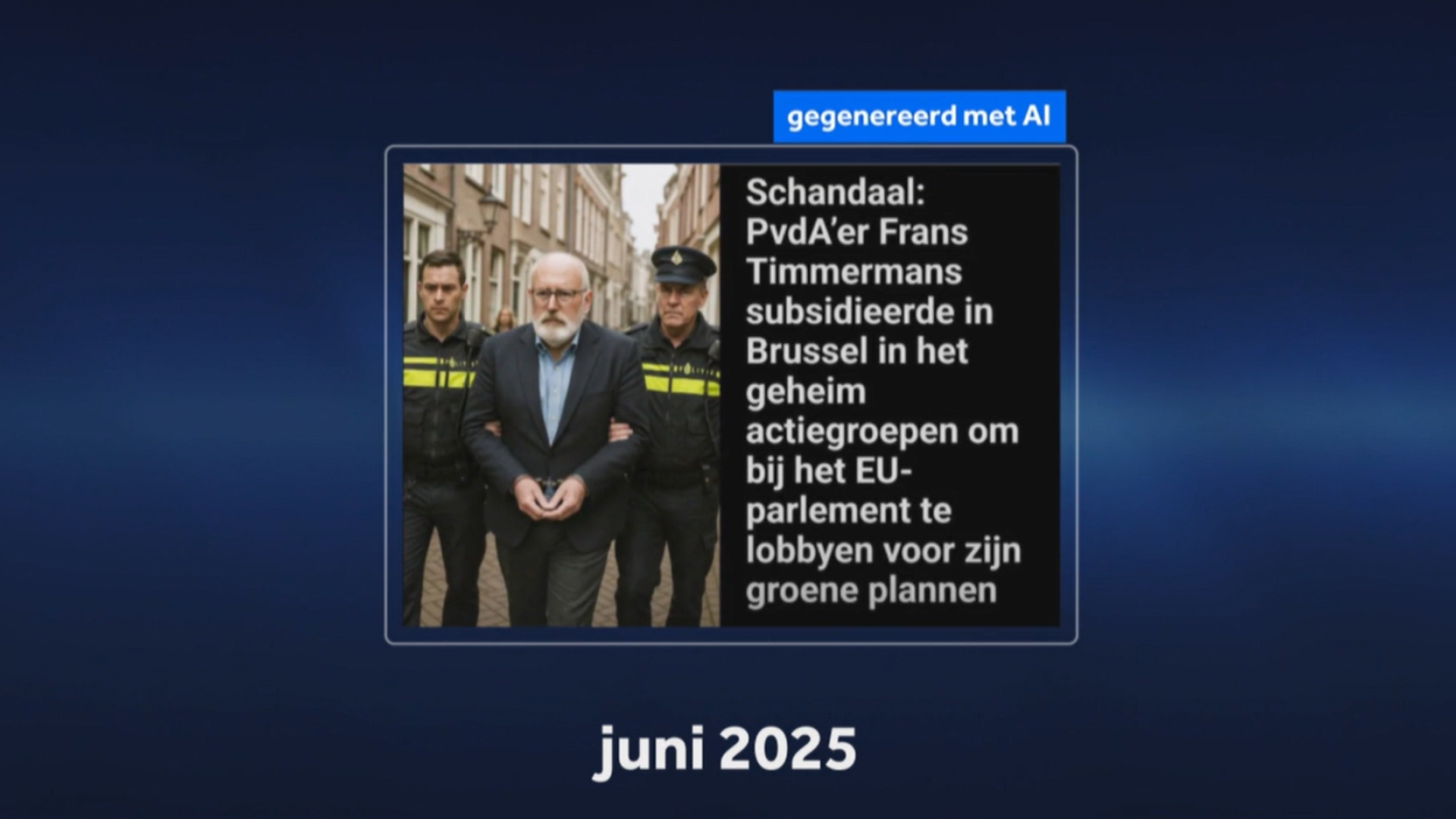 ai gegeneerd plaatje om frans timmermans te incrimineren