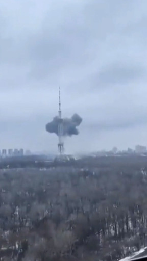 Russische aanval op televisietoren KIev